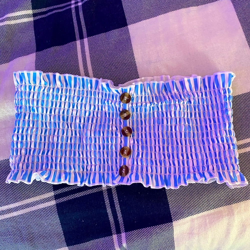 Zaful blue & white Bikini top!